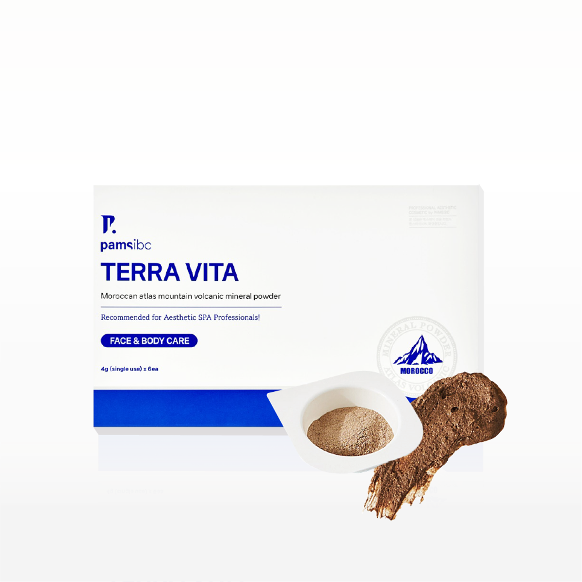Pams Terra Vita volcanic clay pore mask packaging and powder